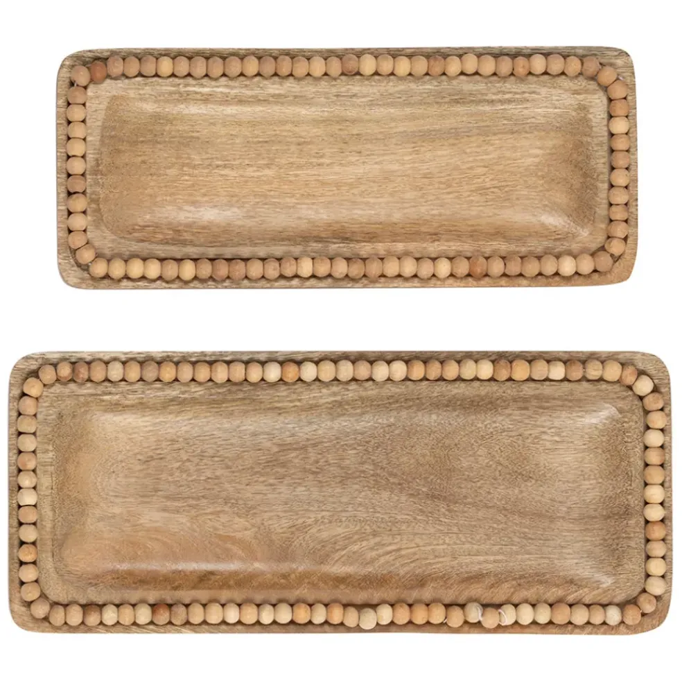 Lot de 2 plats en manguier naturel - Eté A La Mer