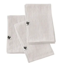 Lot de 3 serviettes en lin lavé craie 40x40cm - Soline
