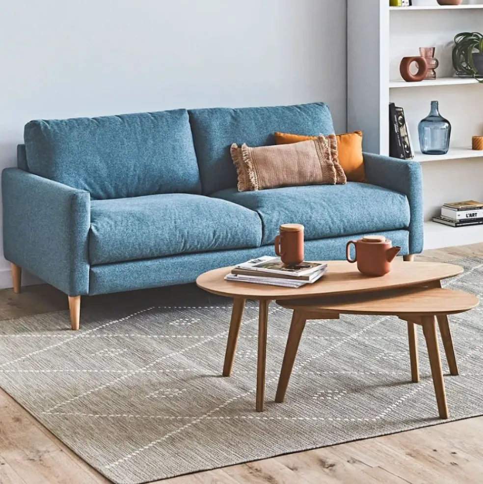 Lot de 2 table basse en chêne naturel - Becka