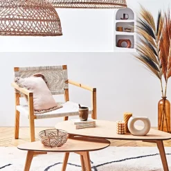 Lot de 2 table basse en chêne naturel - Becka