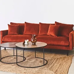 Lot de 2 table gigogne en aluminium et fer doré - Felia