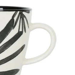 Lot de 2 tasses à thé en grès bleu et blanc - arty folk