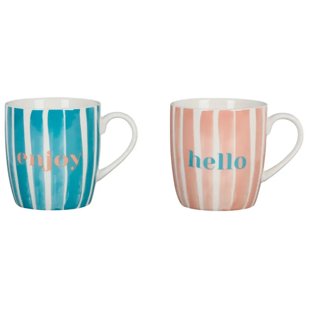 Lot de 2 tasses bleu et corail 35cl - Palma