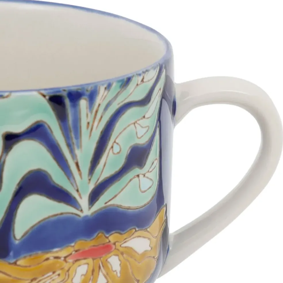 Lot de 2 tasses en grès multicolore 60cl - Flaura