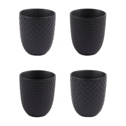 Lot de 4 tasses en porcelaine noir mat