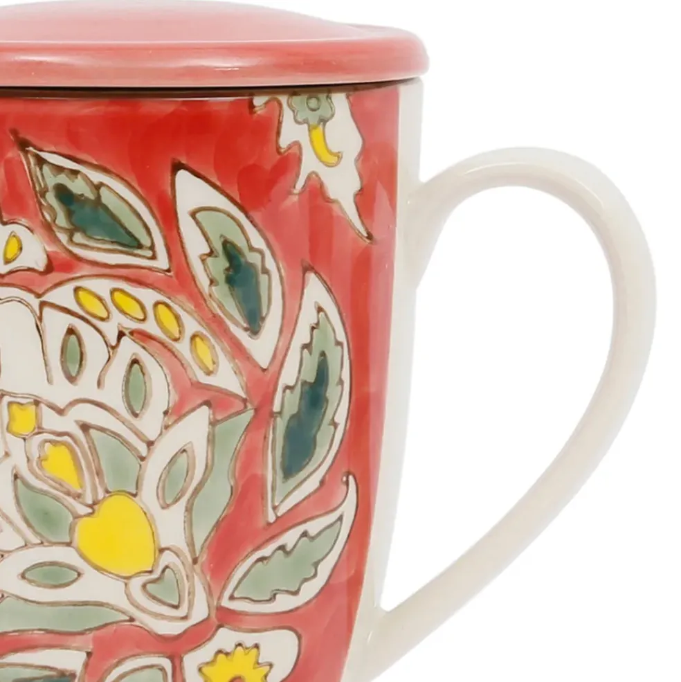 Lot de 2 tisanières et filtre en grès et inox multicolore 30cl - Orchila