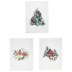 Lot de 3 torchons en coton - Chalet