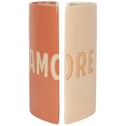 Lot de 2 vases en grès nude 13x6.5xh24cm - Funny