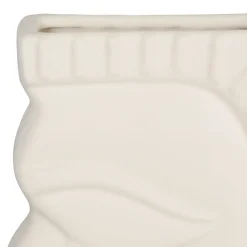 Lot de 2 vases visage en grès beige - Greeka