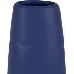 Lot de 2 vases visage en grès indigo et écru h30cm