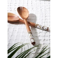 Lot de couverts de salade en manguier beige - Estran