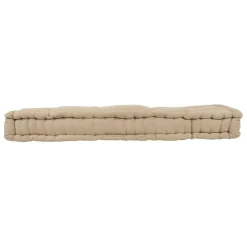 Matelas capitonné chambray beige en coton