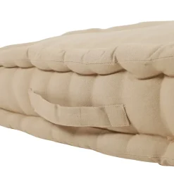 Matelas capitonné chambray beige en coton