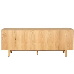 Meuble bas 4 portes en chêne naturel 200xh80cm - Sirocco