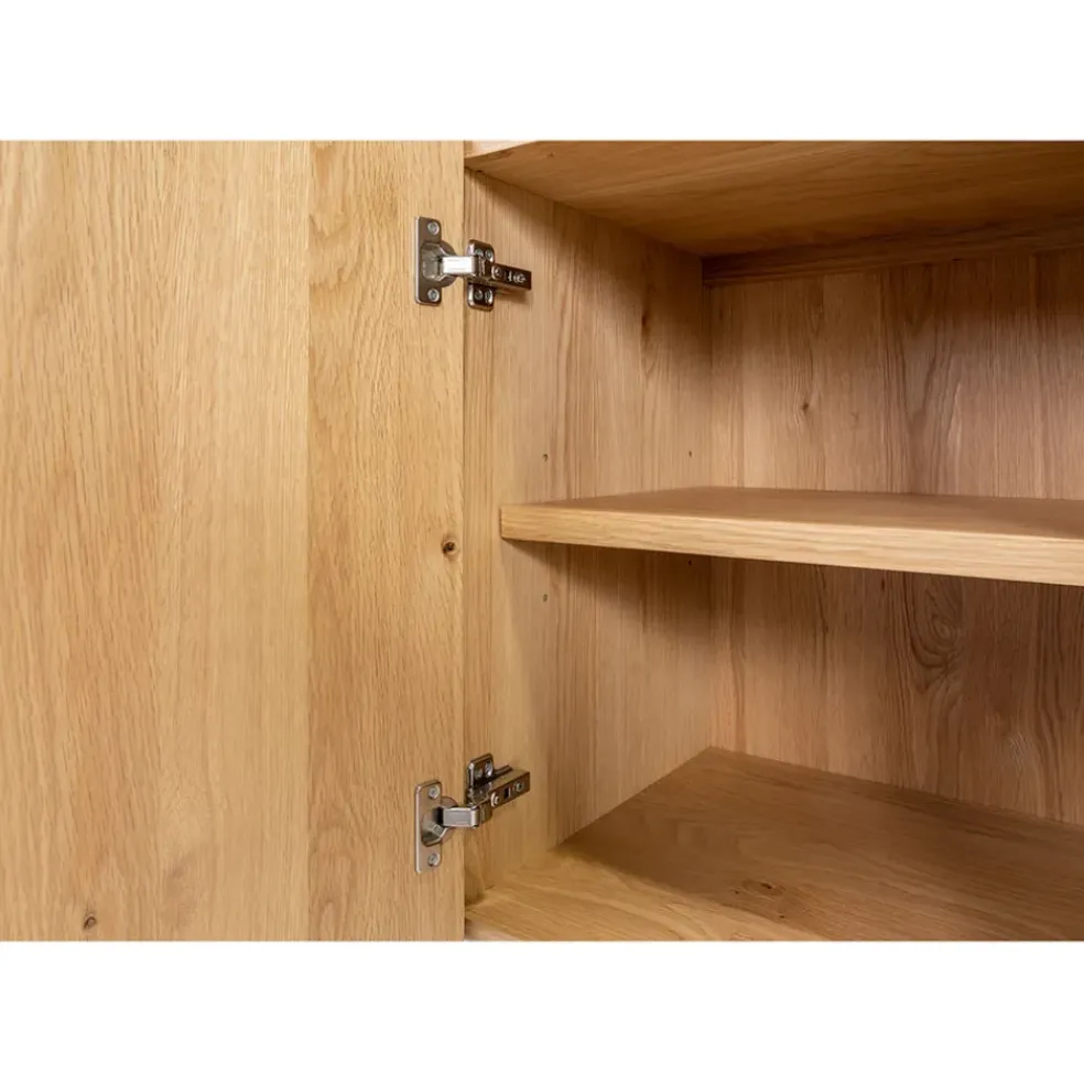 Meuble bas 4 portes en chêne naturel 200xh80cm - Sirocco