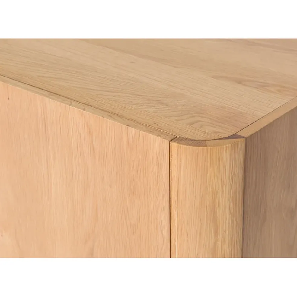 Meuble bas 4 portes en chêne naturel 200xh80cm - Sirocco