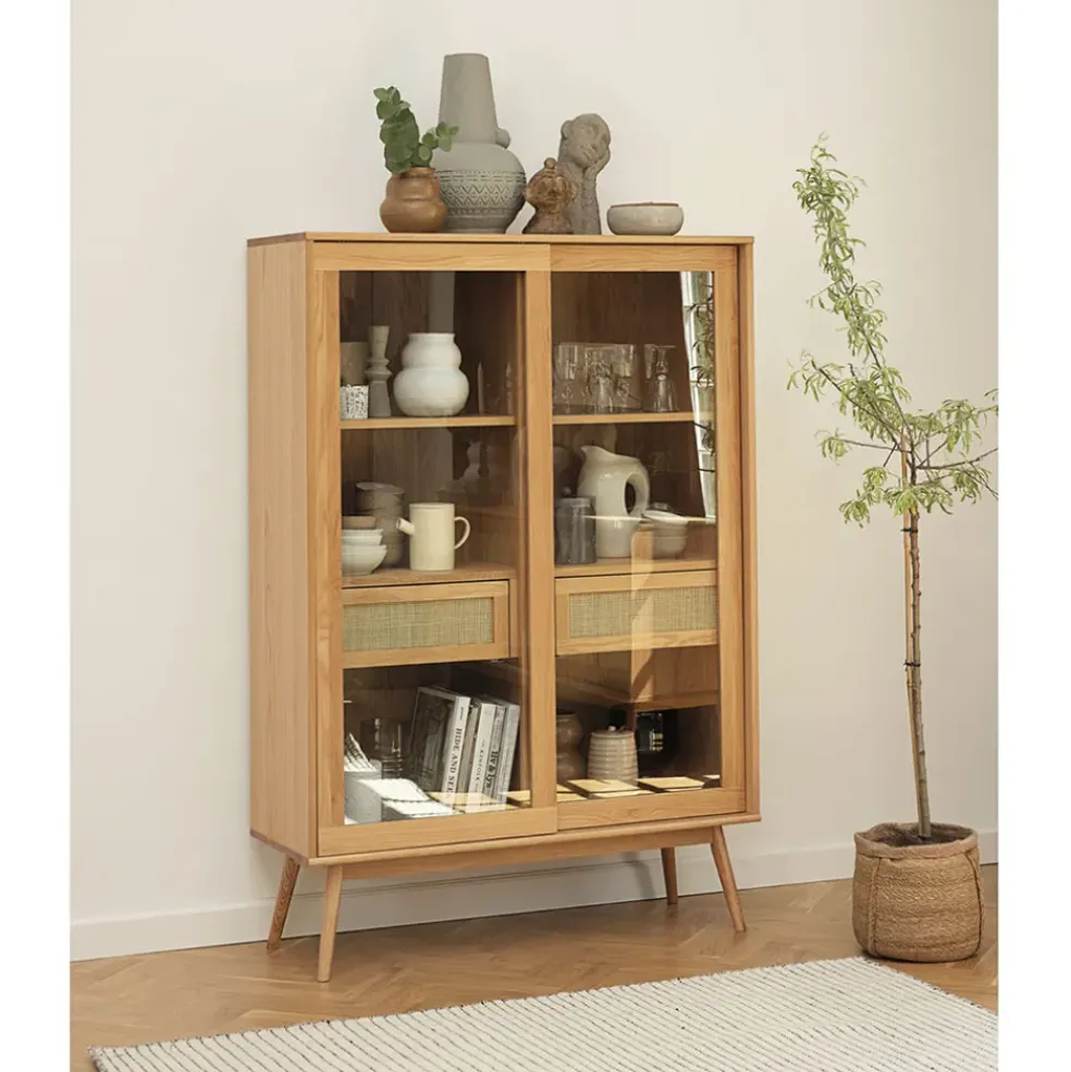 Meuble haut en placage chêne naturel h160cm - barrali
