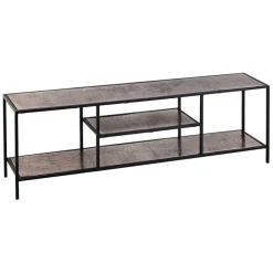 Meuble TV en acier et aluminium argenté L150cm - Felia