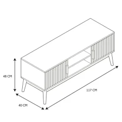 Meuble tv en bois naturel 117x48cm - kara
