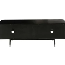 Meuble TV en chêne naturel et noir 4 niche L130cm - Linea