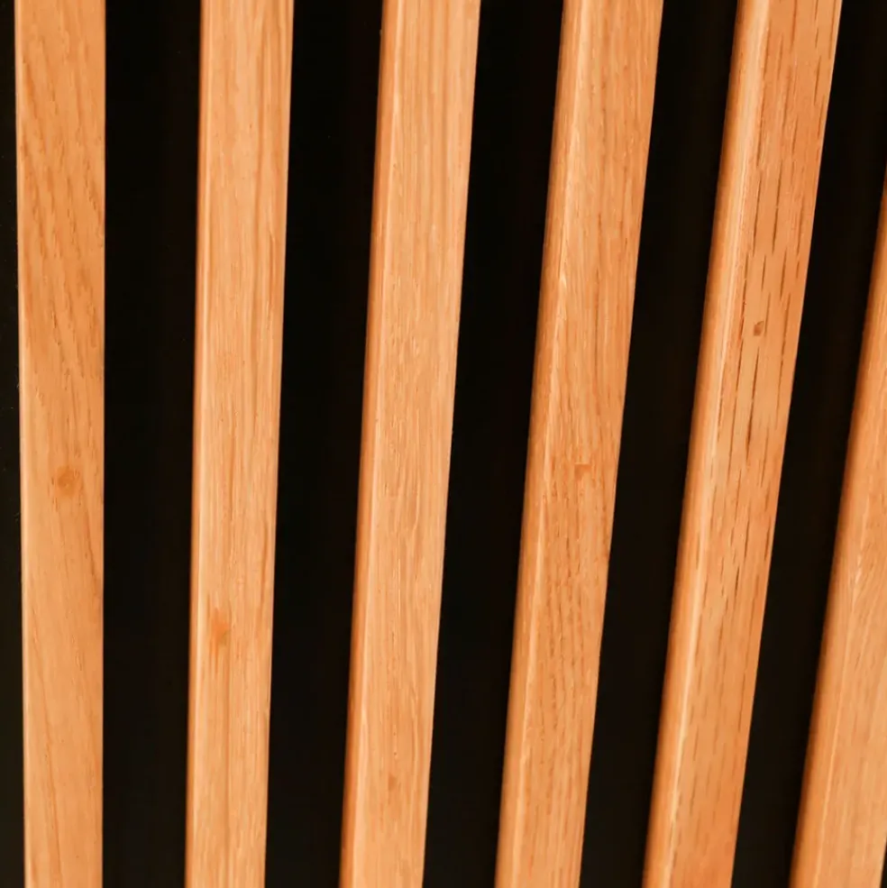 Meuble TV en chêne naturel et noir 4 niche L130cm - Linea