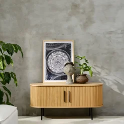 Meuble TV en placage chêne naturel l120cm - nola