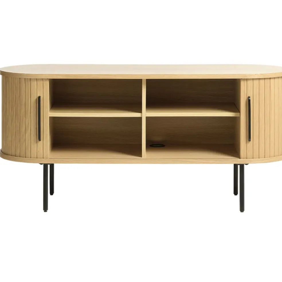 Meuble TV en placage chêne naturel l120cm - nola