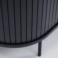 Meuble TV en placage chêne noir L123cm - Nola
