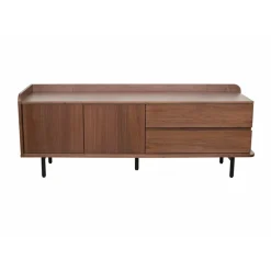 Meuble TV en placage noyer marron 150x55cm - Gino