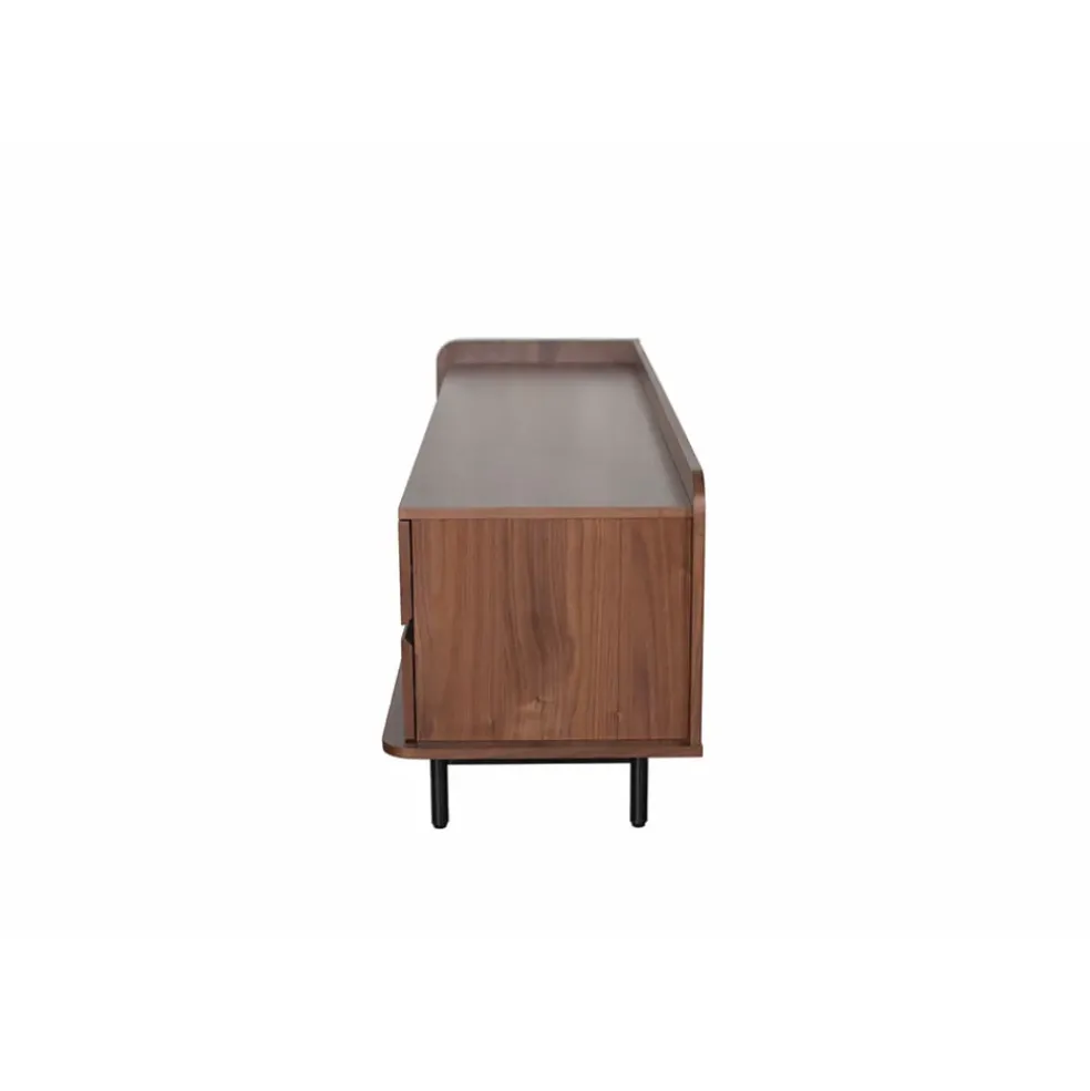 Meuble TV en placage noyer marron 150x55cm - Gino