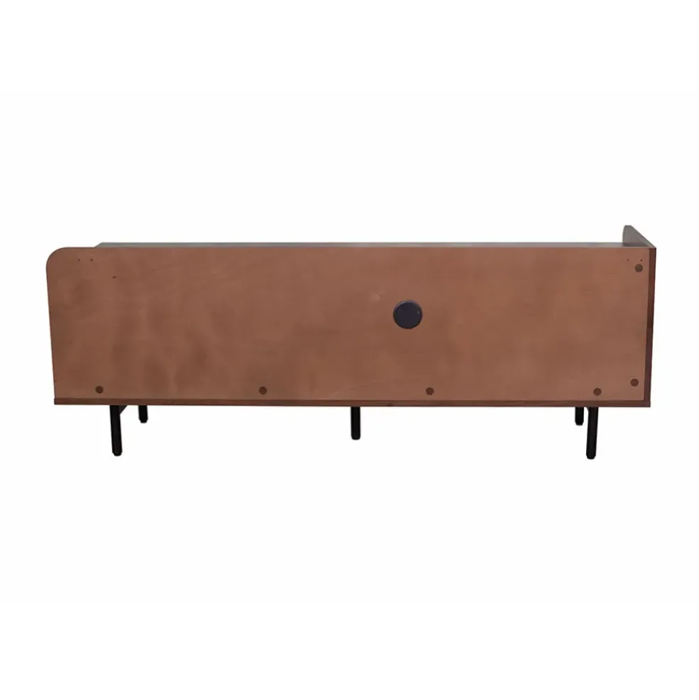 Meuble TV en placage noyer marron 150x55cm - Gino