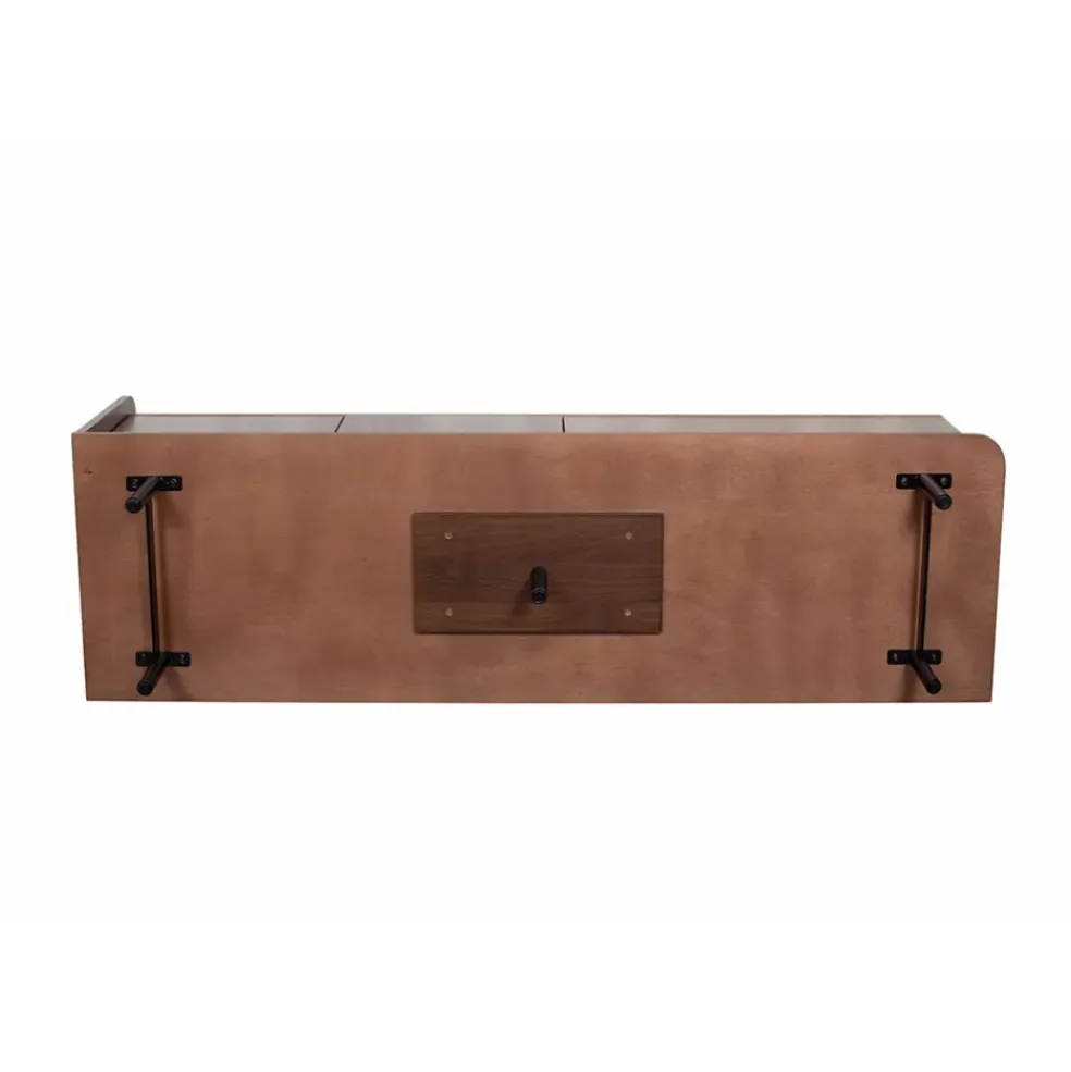 Meuble TV en placage noyer marron 150x55cm - Gino
