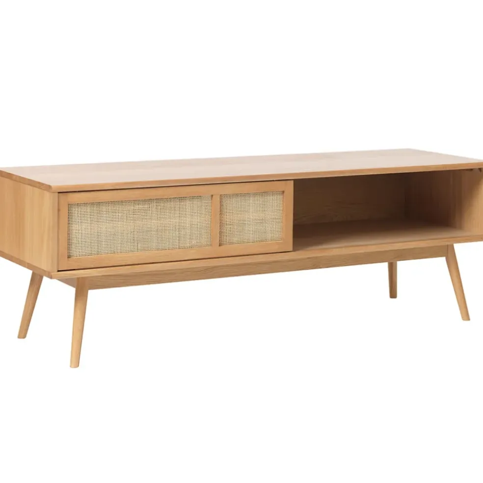 Meuble TV en plaquage chêne nature l150cm - barrali