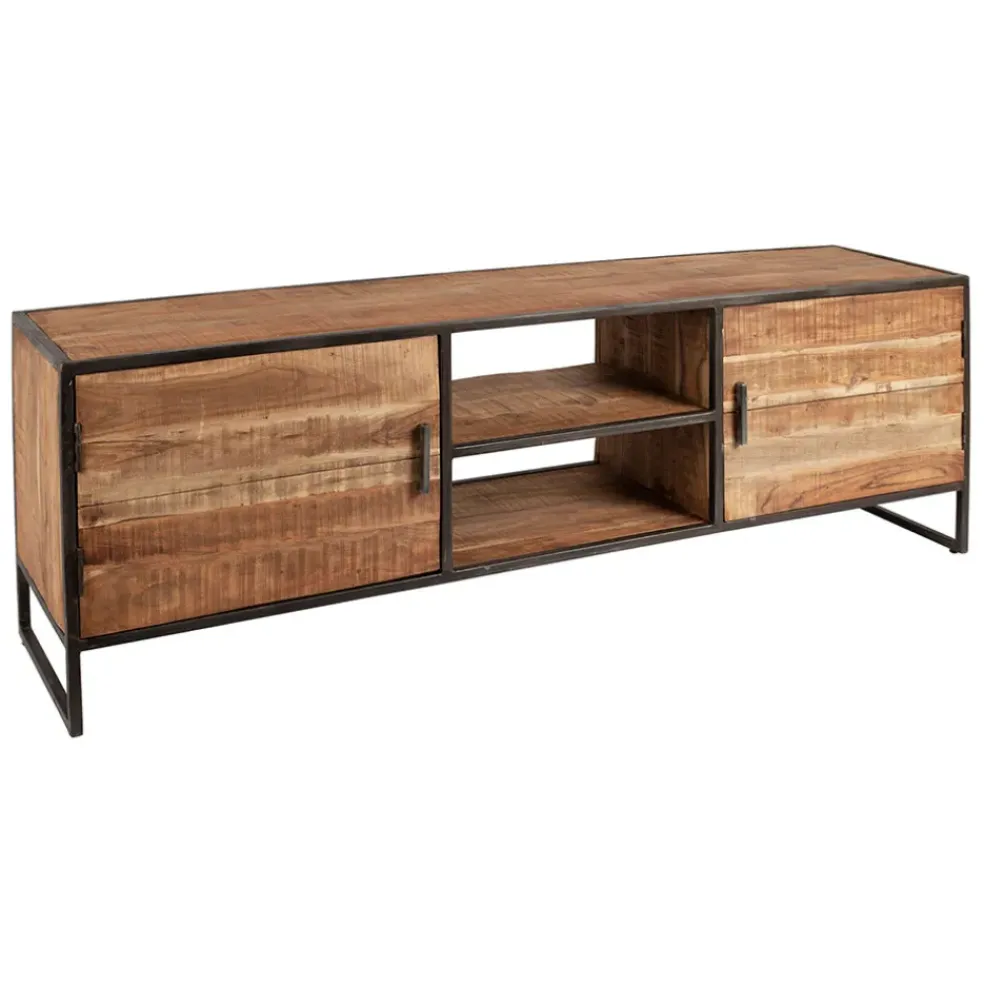 Meuble TV industriel en acacia et fer L175cm - Factory