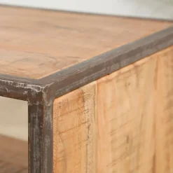 Meuble TV industriel en acacia et fer L120cm - Factory