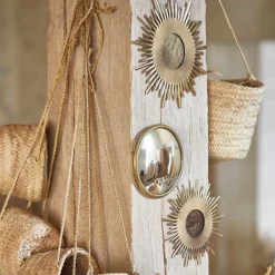 Miroir antique en fer doré d18cm - aureol