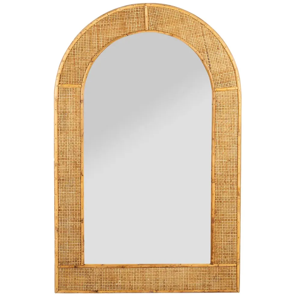 Miroir arrondie en rotin naturel - Tamba