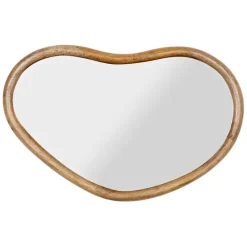 Miroir asymétrique en bois naturel de manguier 57x40cm - Hervea