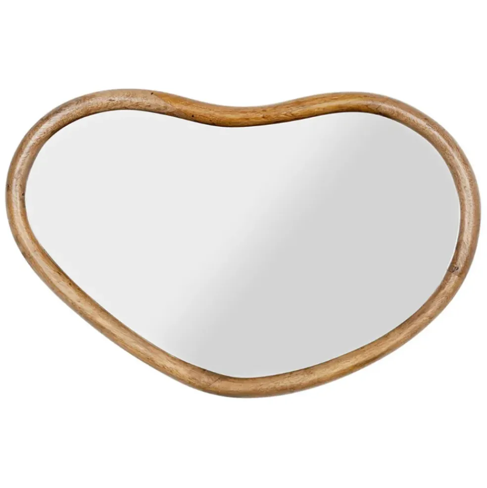 Miroir asymétrique en bois naturel de manguier 57x40cm - Hervea