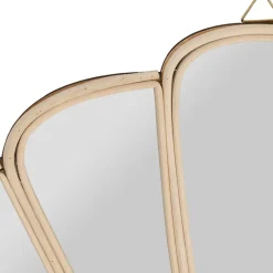 Miroir coquillage en rotin naturel 50x35cm