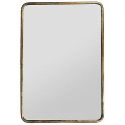 Miroir doré patiné en fer - Aziru