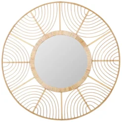 Miroir element naturel en bambou d80cm