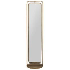 Miroir en fer et panneau de bois h169cm - Aziru