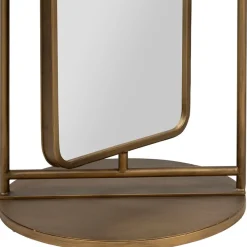 Miroir en fer et panneau de bois h169cm - Aziru