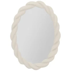 Miroir en mdf et miroir ecru 25x34.5cm - Organic