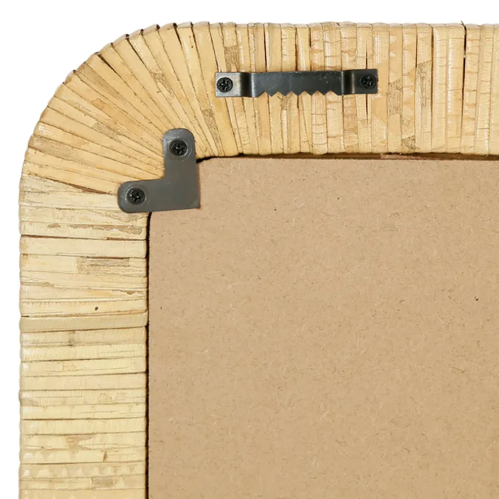 Miroir en rotin et mdf naturel 60x90cm - Tulum
