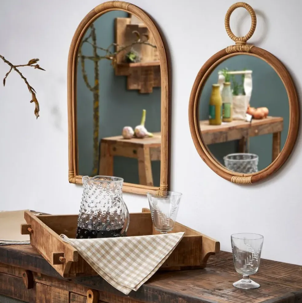 Miroir en rotin naturel 40xh53cm - Mirage