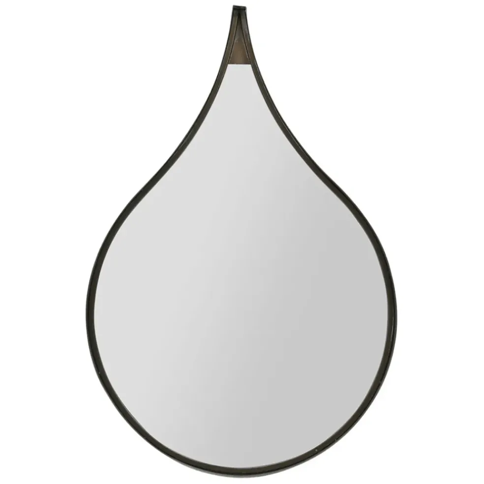 Miroir goutte en fer noir 42.5xh64cm - Kerian