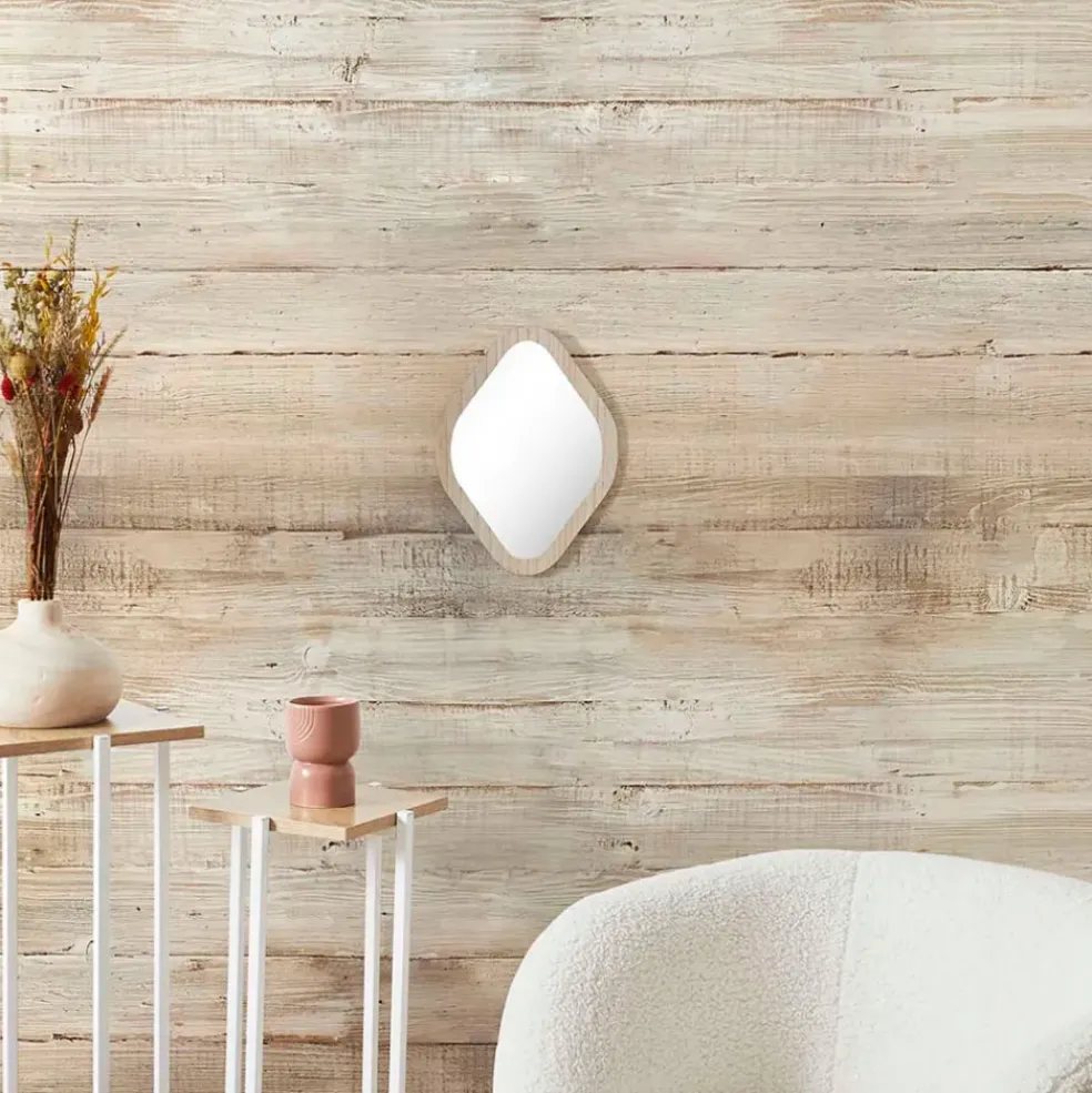 Miroir losange en bois clair 25x34cm - Elio
