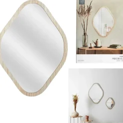 Miroir losange en bois clair 44x60cm - Elio